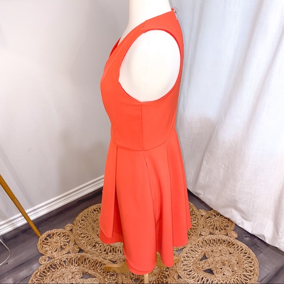 Adelyn Rae Asymmetrical Crepe Fit and Flare Dress - Picture 7 of 13